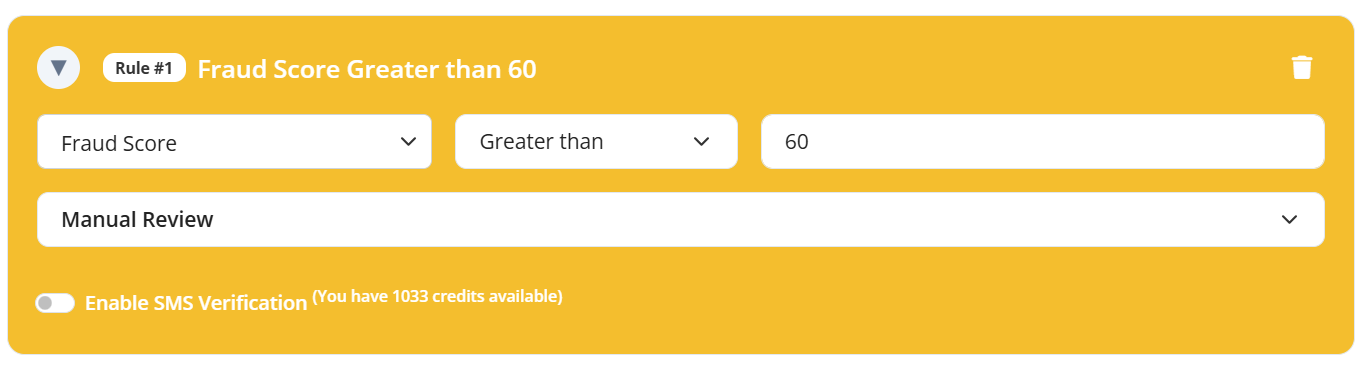 fraud score rule