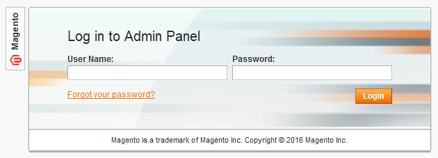 Log in to Magento admin panel