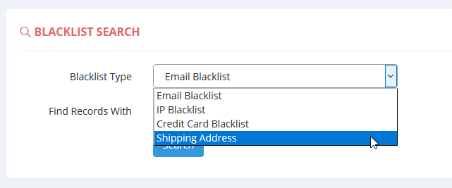 select shipping address
