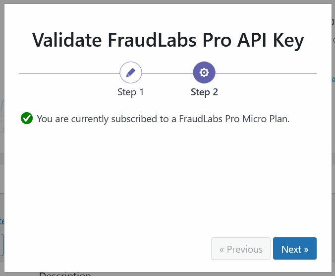 Validate FraudLabs Pro API key