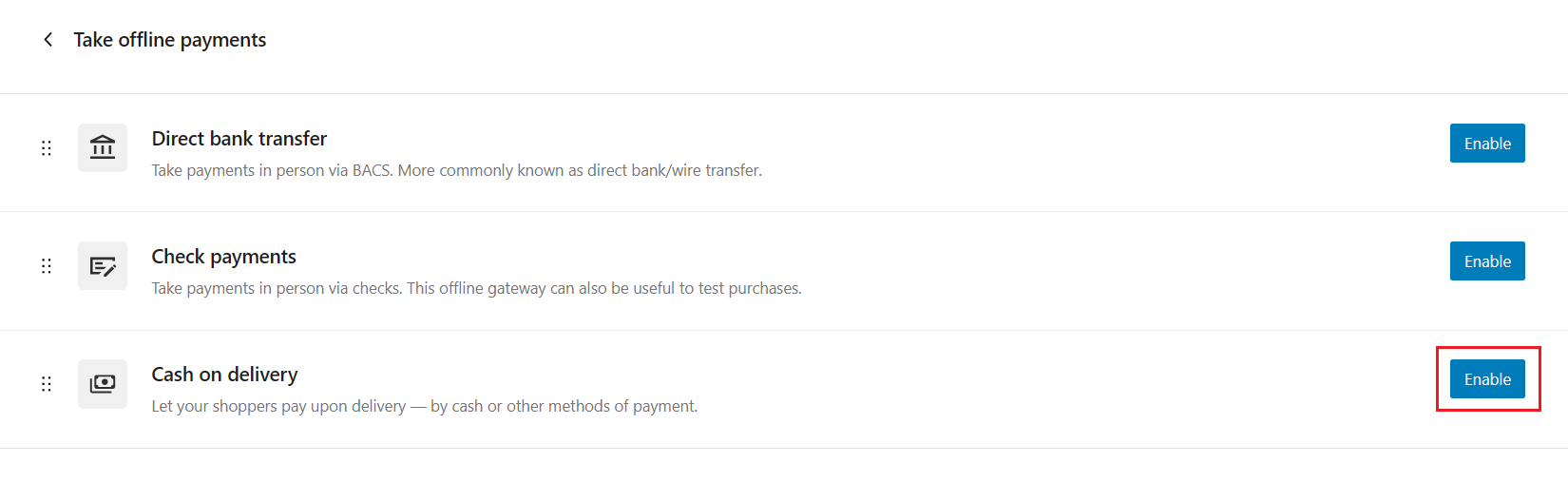 WooCommerce Payment Settings