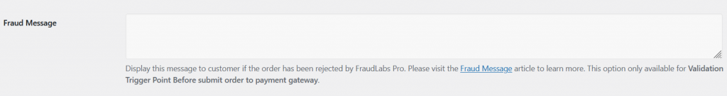 FraudLabs Pro for WooCommerce Settings page