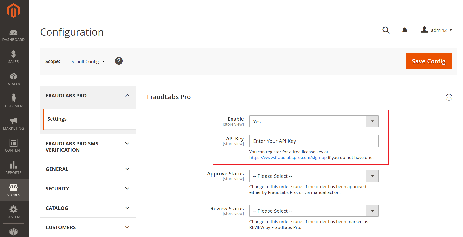 Setup Fraud Protection in Magento 2
