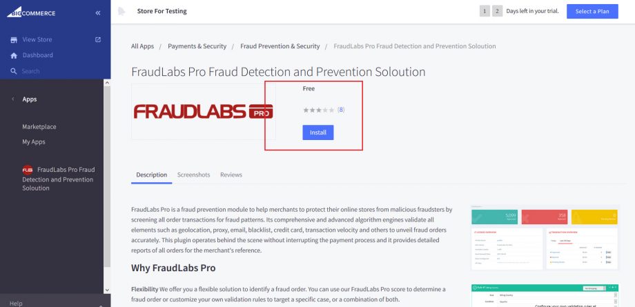 setup fraud protection for BigCommerce