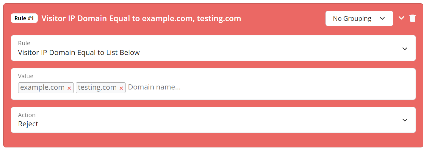 Visitor IP domain validation rule