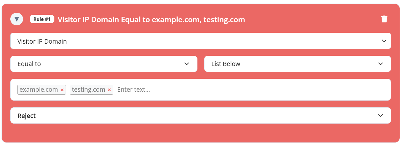 Visitor IP domain validation rule
