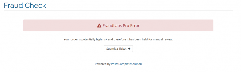 What is Warning Title and Message in WHMCS settings? - FraudLabs Pro ...