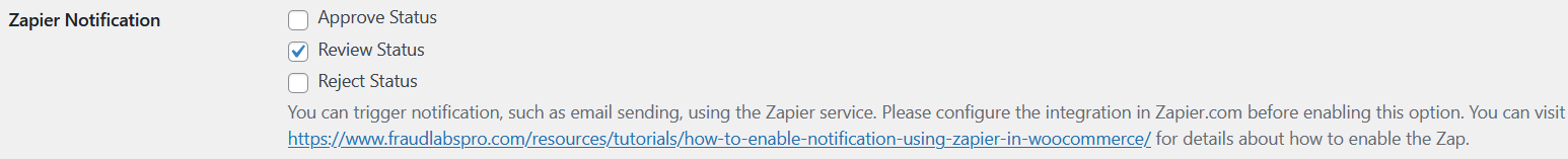 Enable notification using Zapier