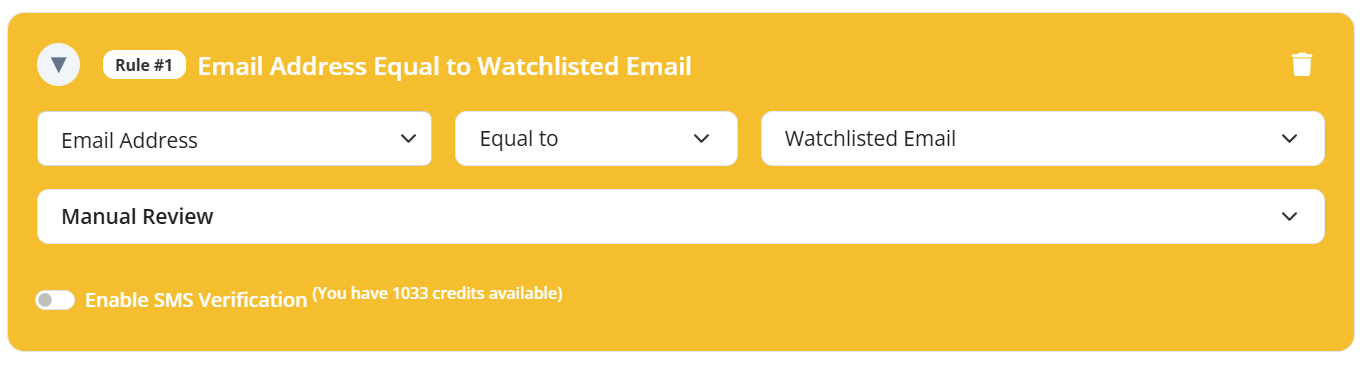 email watchlist validation rule