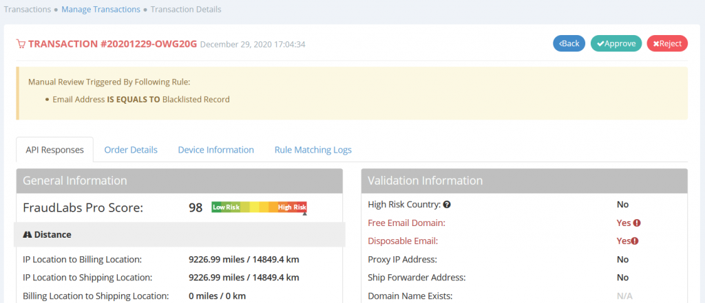 FraudLabs Pro Merchant page