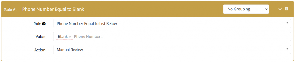 Blank input checking in validation rule