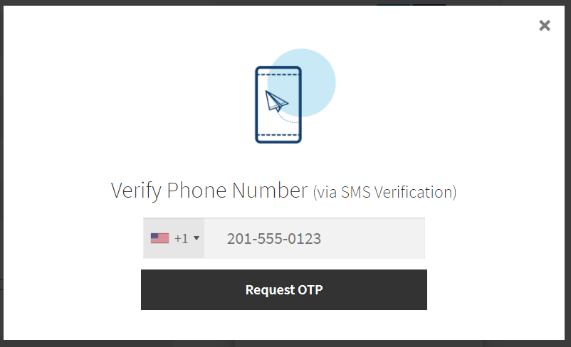 Example UI for SMS Verification