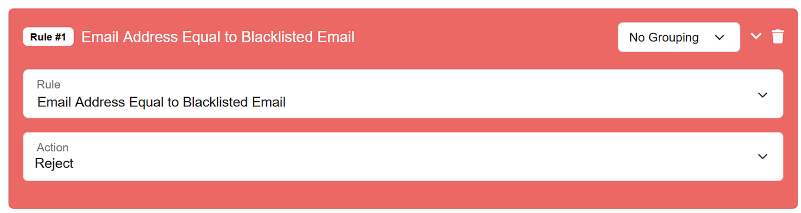 Fraud validation rule by blacklisted email