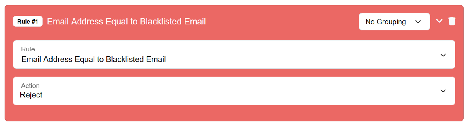 Blacklisted Email Address Validation