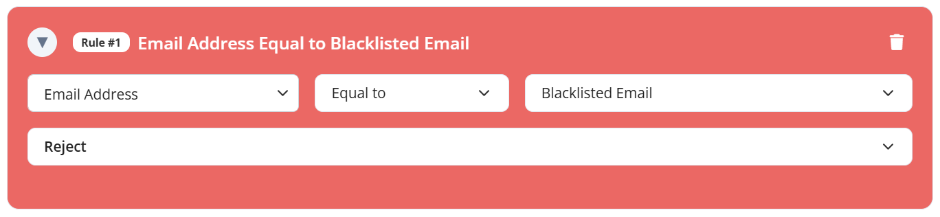 Blacklisted Email Address Validation