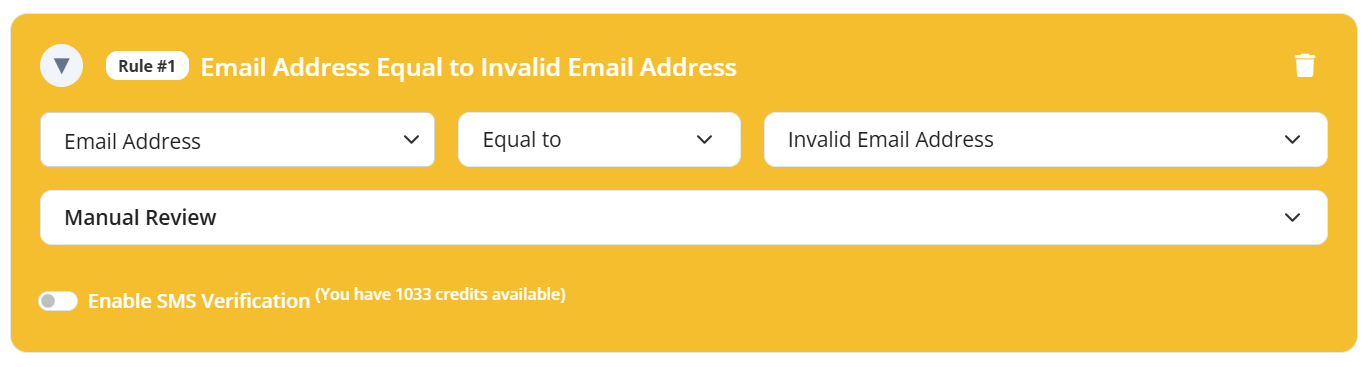 Invalid Email Address Validation