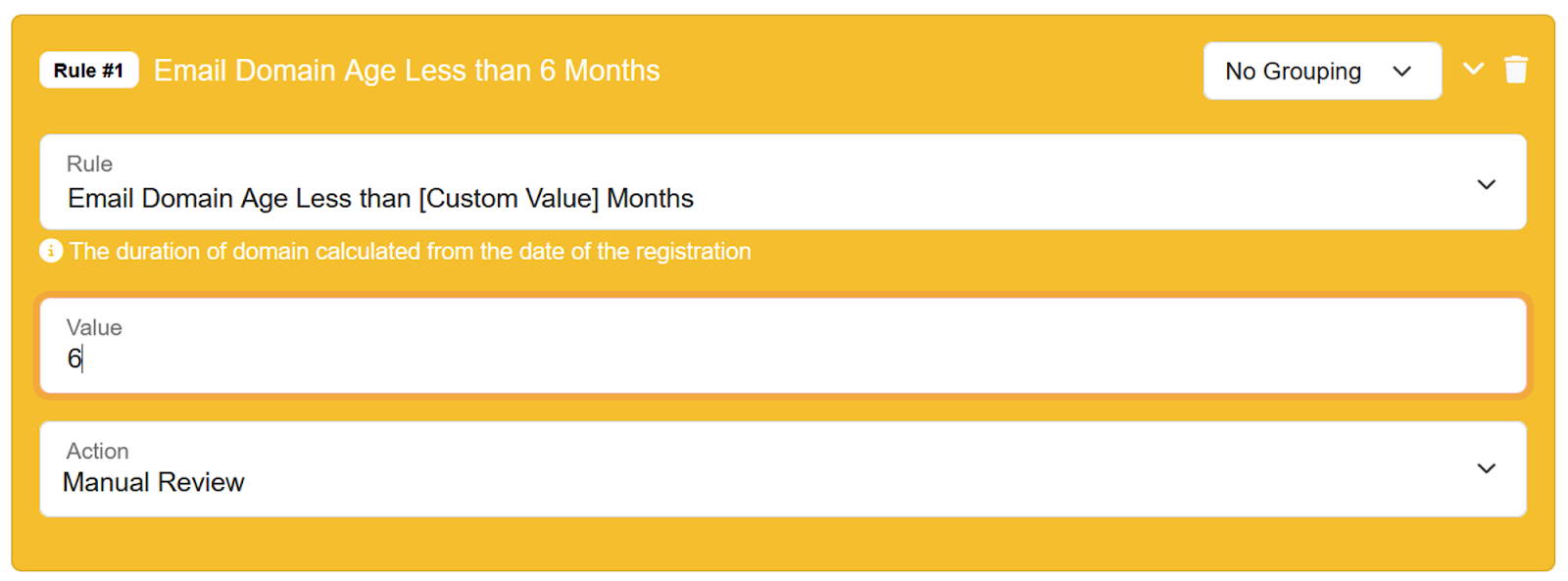 Email Domain Age Validation