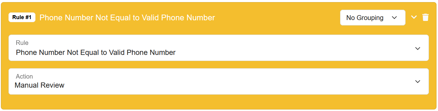 FraudLabs Pro phone number not equal to valid phone number validation rule configuration