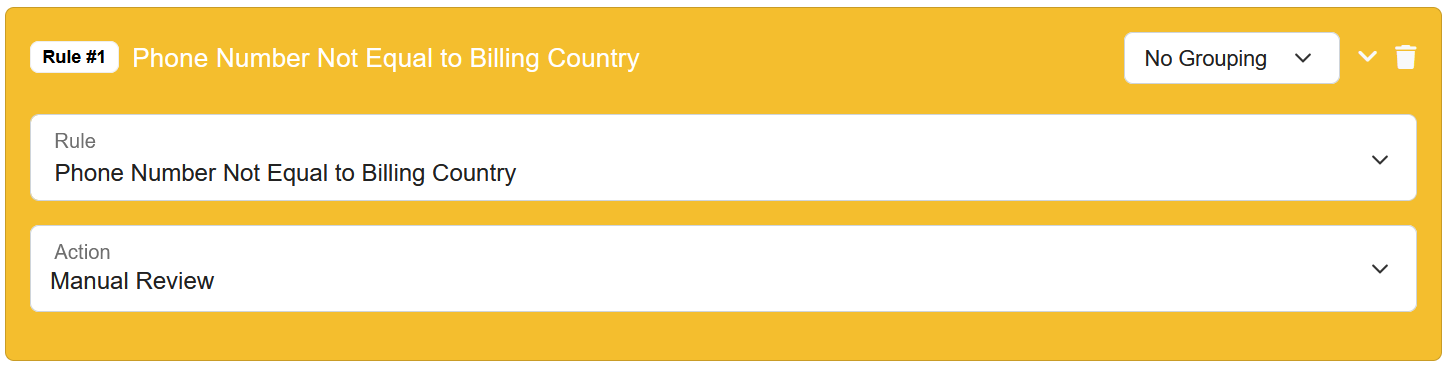 FraudLabs Pro phone number not equal to billing country validation rule configuration