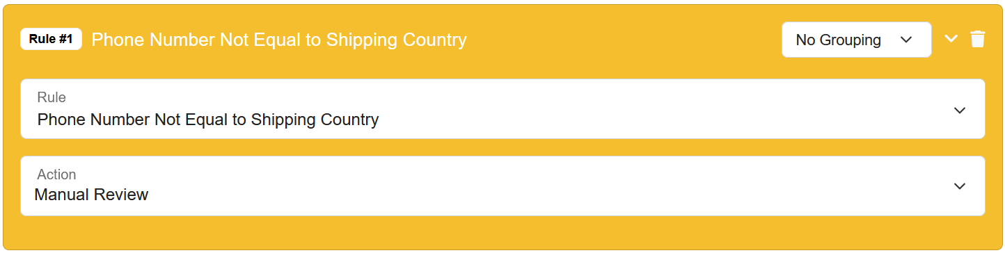 FraudLabs Pro phone number not equal to shipping country validation rule configuration