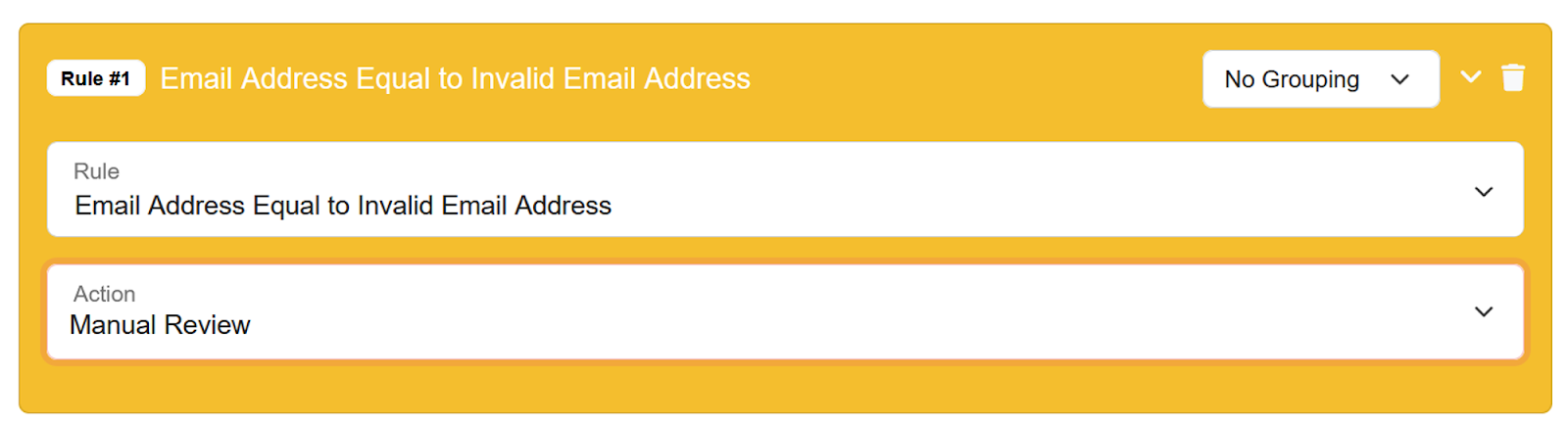 Invalid Email Address Validation