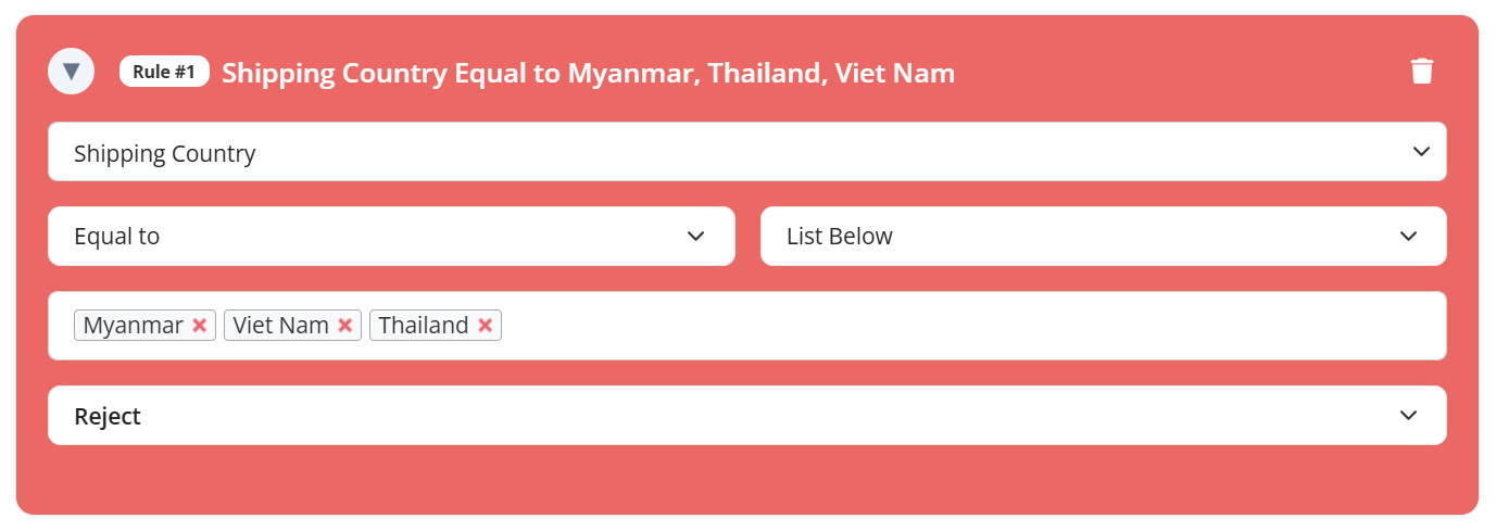 Block Orders Based on Shipping Country