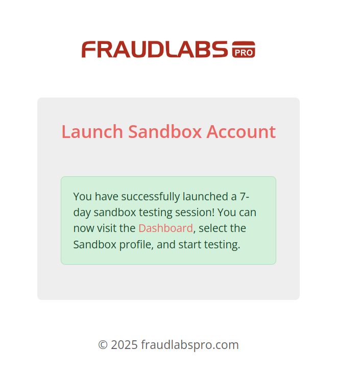 Sandbox feature is activated