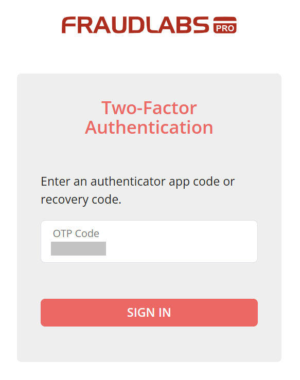 Login with Two-Factor Authentication