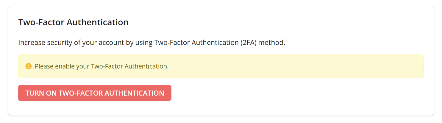 Two-Factor Authentication Settings