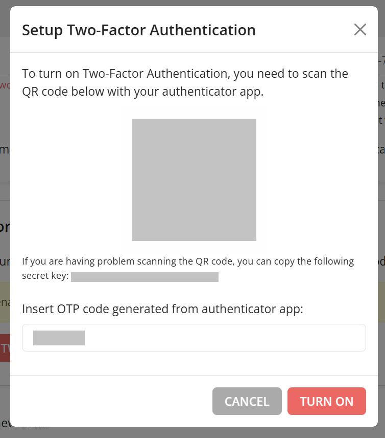 Two-Factor Authentication Code
