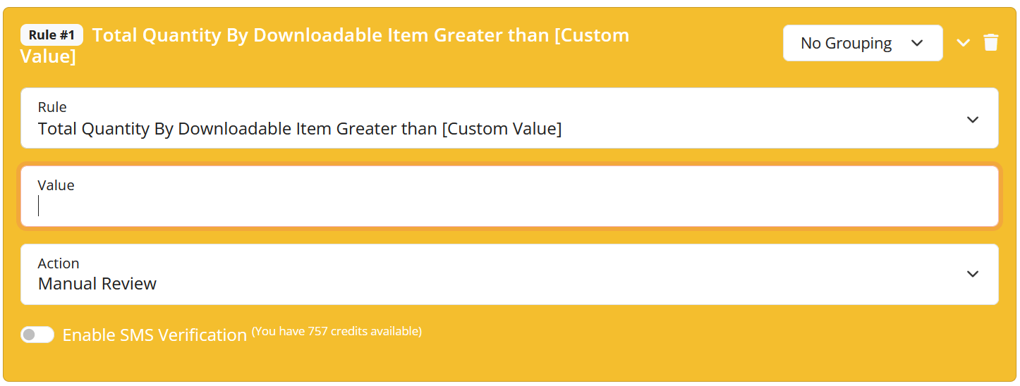 Total Quantity By Downloadable Item Validation Rule Configuration