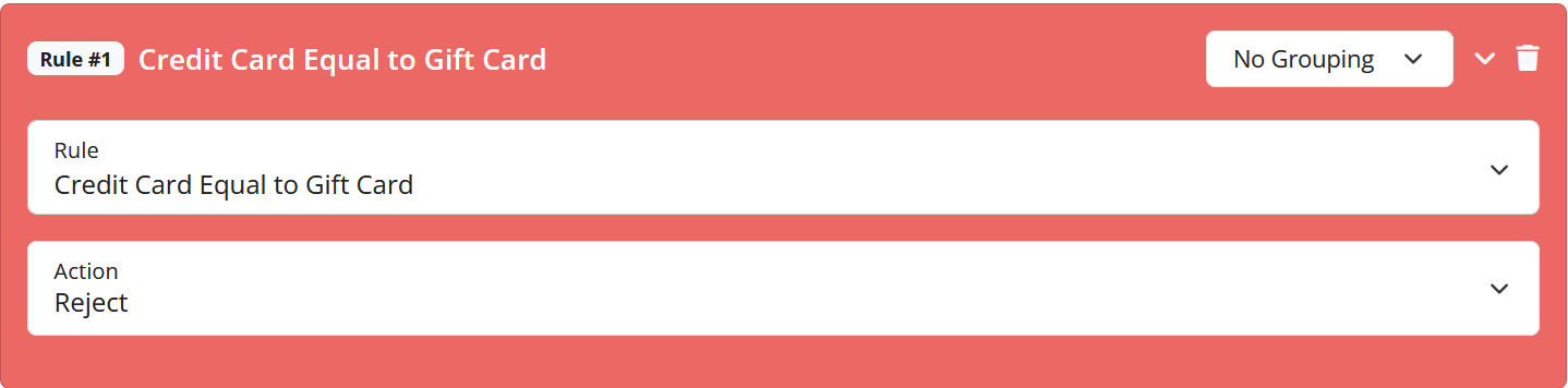 Validation Rule configuration for Gift Card