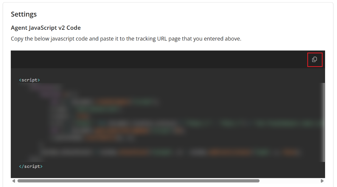 Agent JavaScript snippet