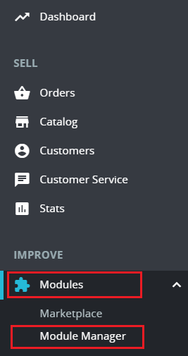 PrestaShop Menu
