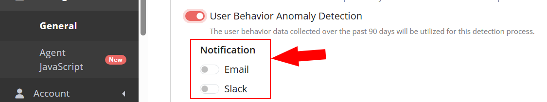 User Behavior Anomaly Detection Notification