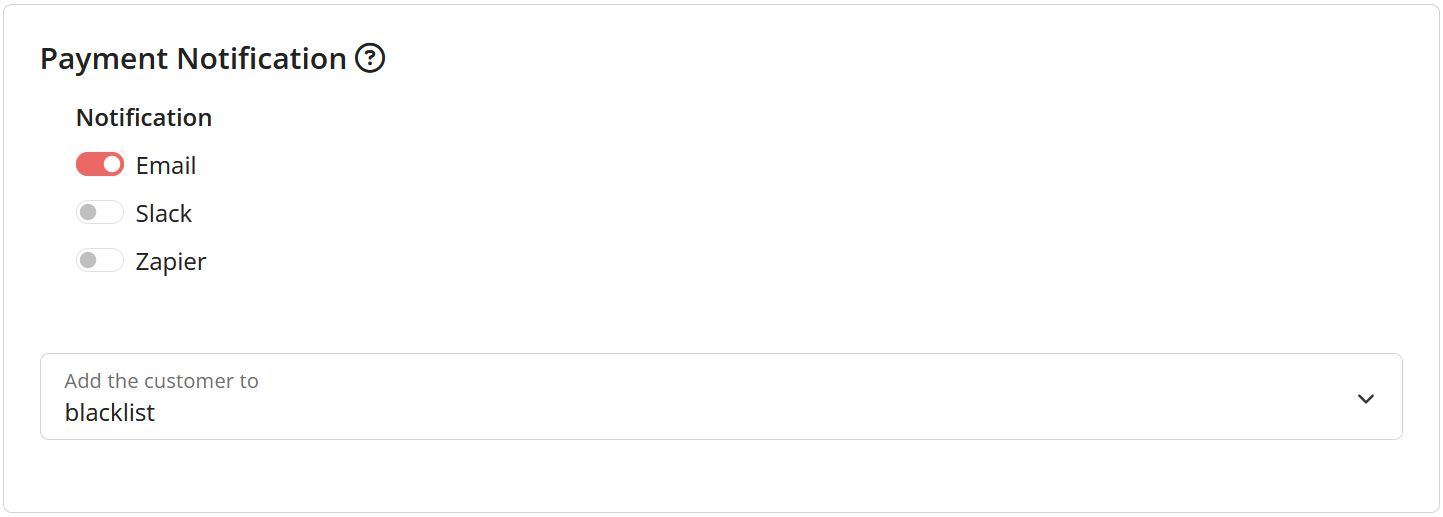 Payment Feedback API Notification configuration in Merchant Area Settings page